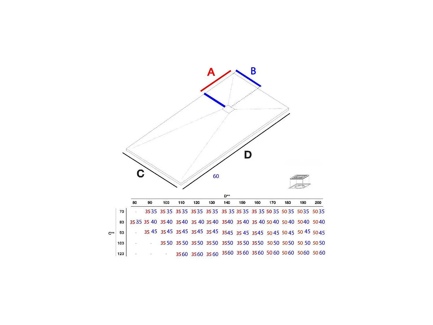 Piatto doccia ultrasottile 90 x 110 cm MARIANA in resina finitura ardesia nero