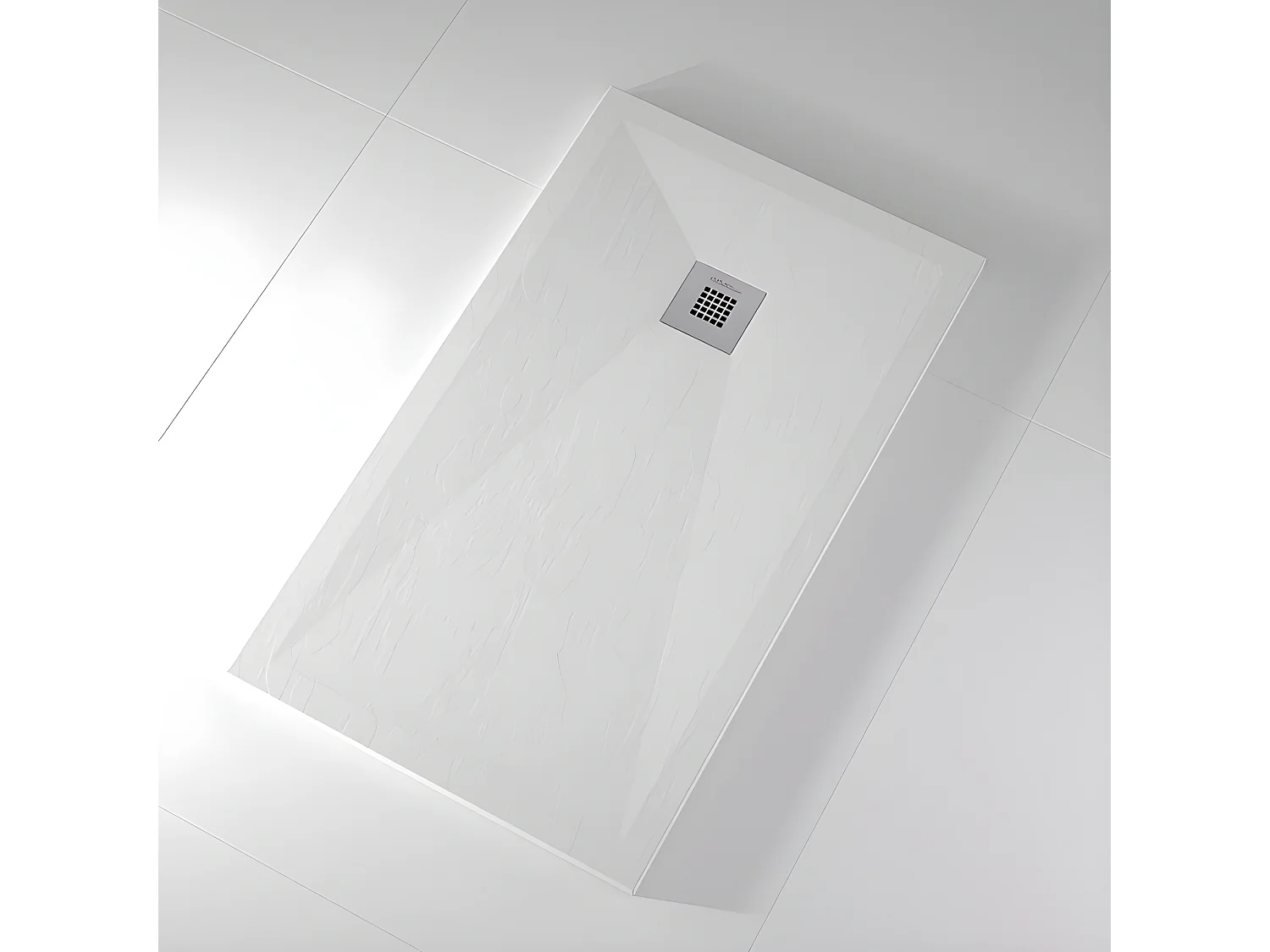 Plato de ducha pizarra ONDA BLANCO  80x100 cm rejilla inox