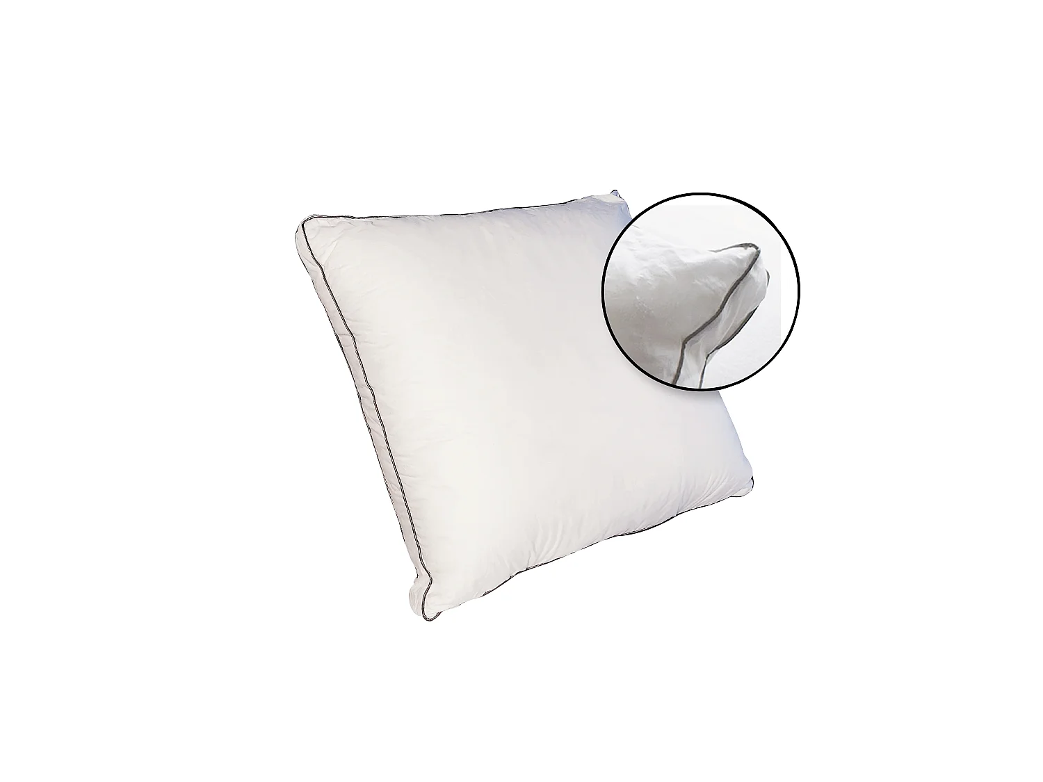 Almohada sensación plumón de percal de algodón 91 hilos/ cm² - 50 x 70 cm - 700 gr - Blanco - AUXENCE