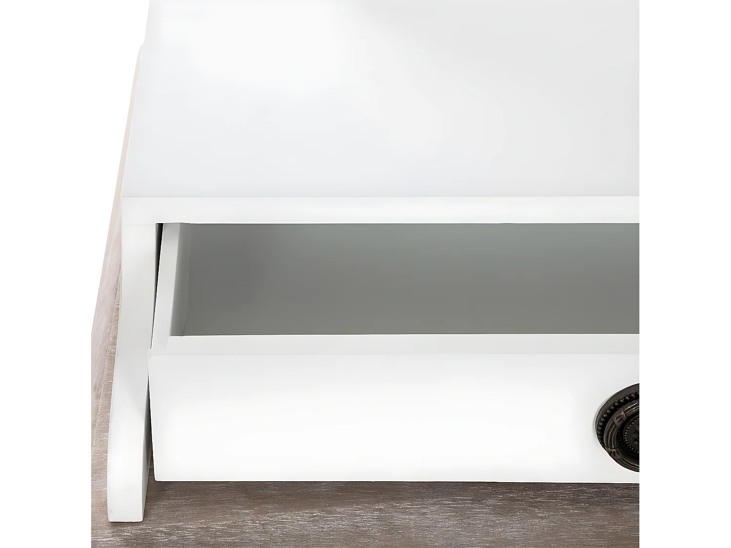 Coiffeuse de 3 tiroirs en bois coloris blanc/chêne - Dim : L.74 x l.40 x H.135 cm