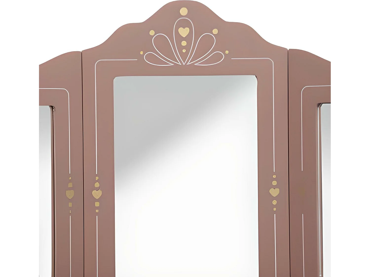 Coiffeuse avec tabouret pour enfant en bois coloris rose antique - longueur 59,50 x profondeur 29 x hauteur 60 cm