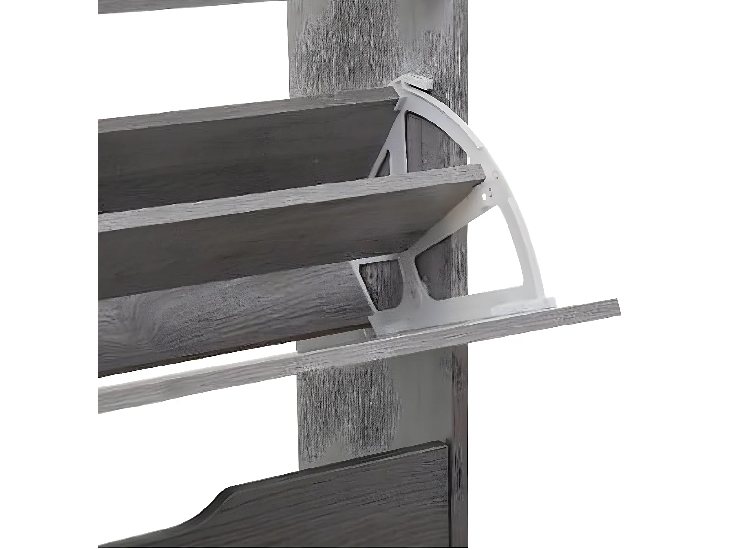 Commode meuble à chaussures coloris chêne gris - L.60 x P.24 x H.118 cm