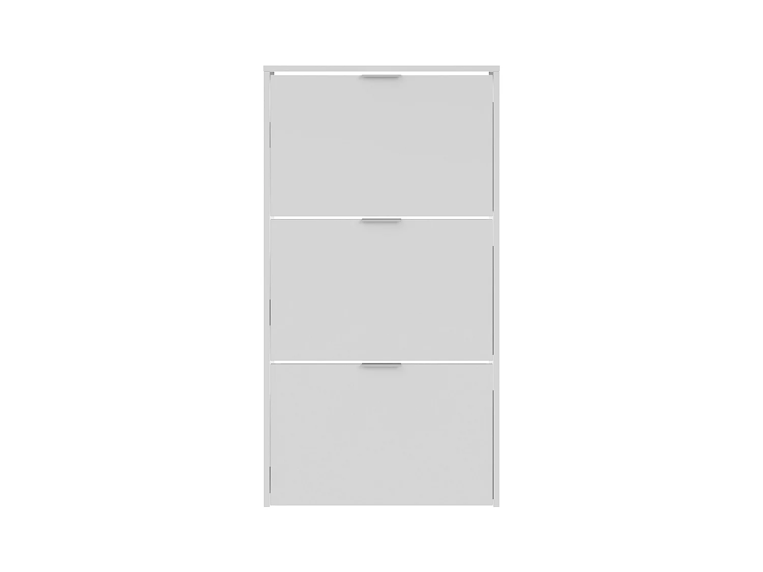 Commode à chaussures en bois de 3 portes coloris blanc brillant - Dim : 113 x 60 x 22 cm