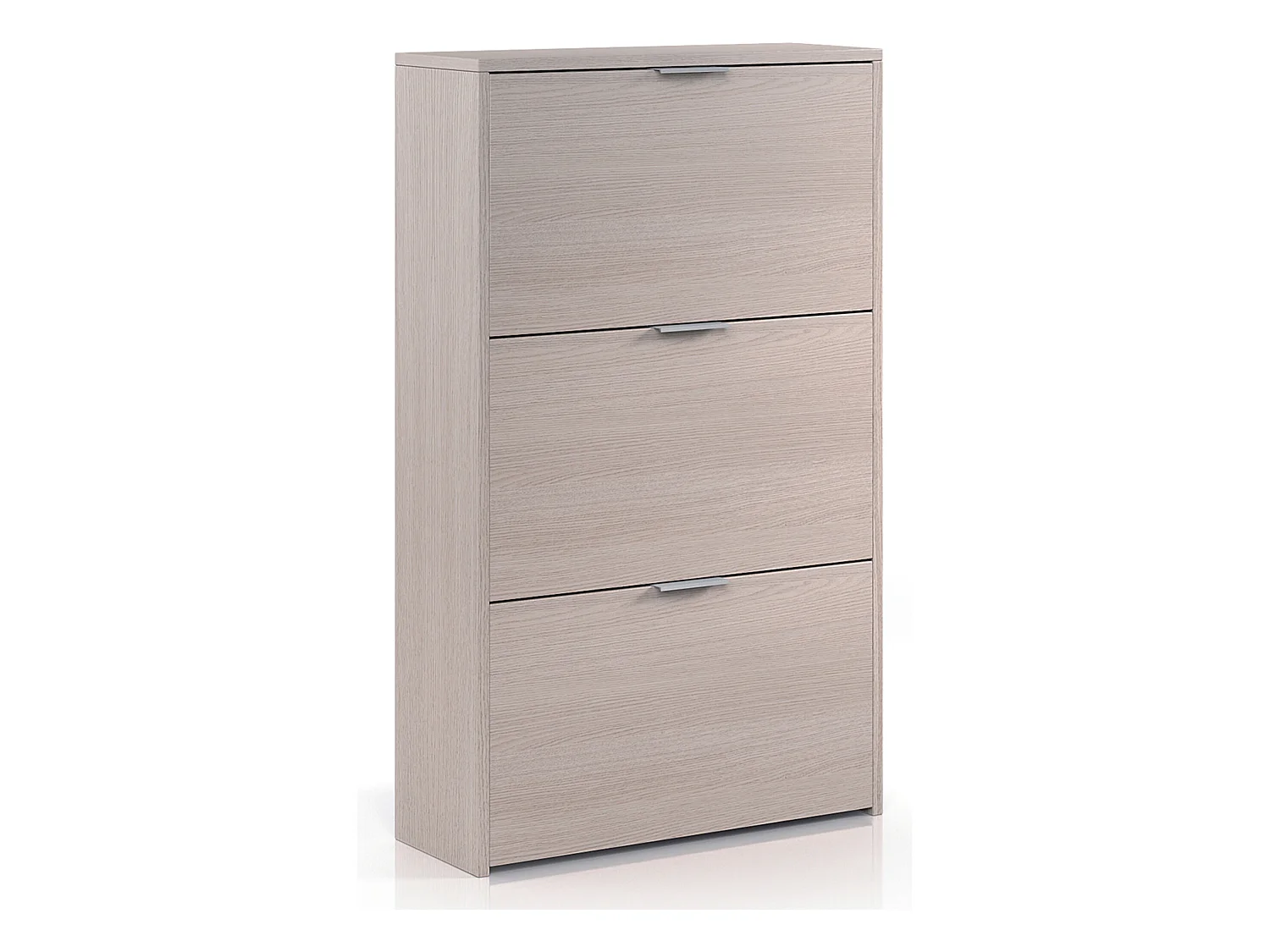 Commode à chaussures en bois de 3 portes coloris chêne -113 x 60 x 22 cm