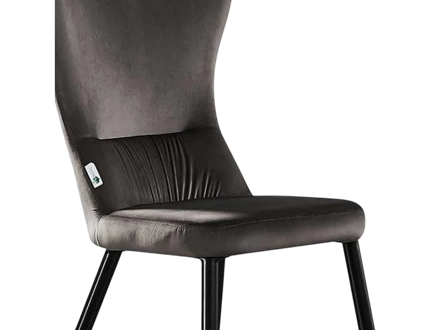 NEW YORK - Chaise Rétro en Velours Gris - Pieds Coloris Noir & Métal