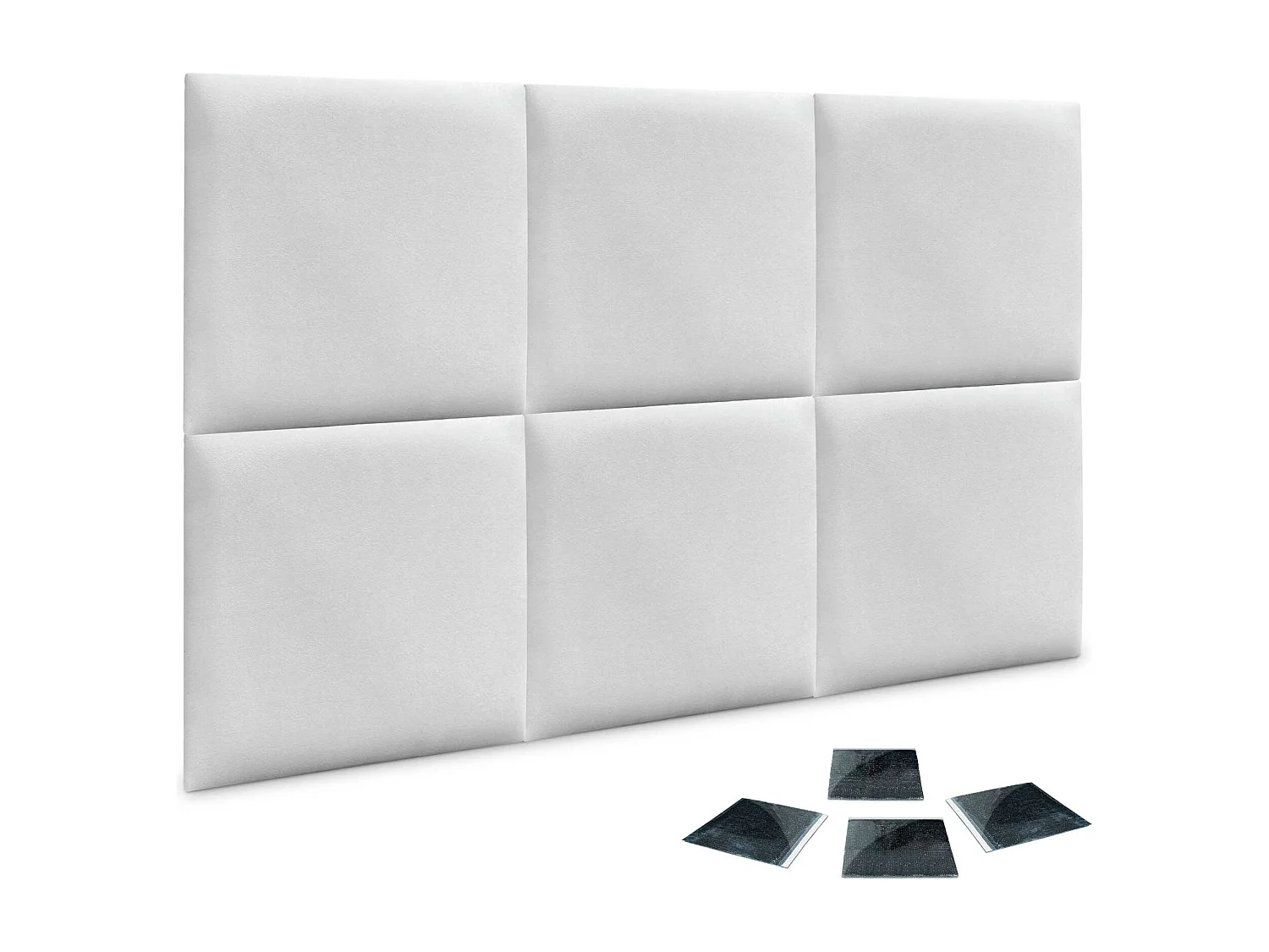 DHOME Conjunto de 6 Painéis de Parede de Tecido Autoadesivo Painéis de Parede Absorventes Acústicos Proteção contra Impactos (Branco, 50x50cm, x6)