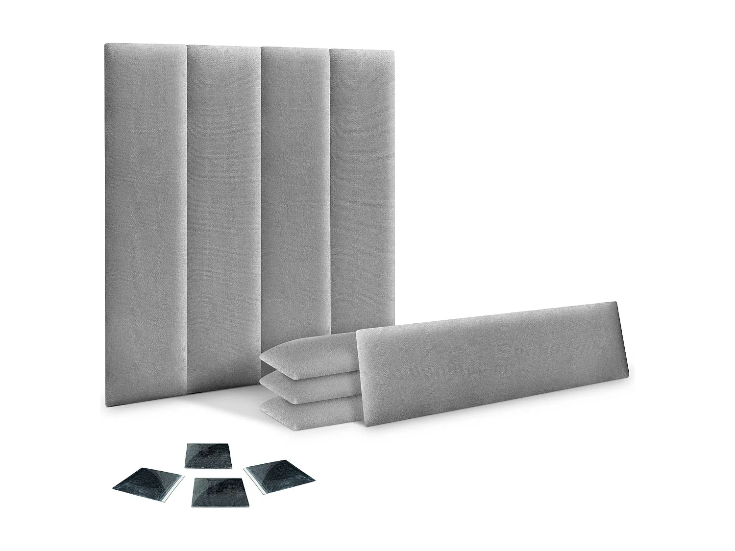 DHOME Lot de 8 Panneaux Rembourrés en Tissu Aqualine Autocollants pour Mur Acoustiques Absorbants Protection contre les Chocs (Gris, 60x30cm, x8)