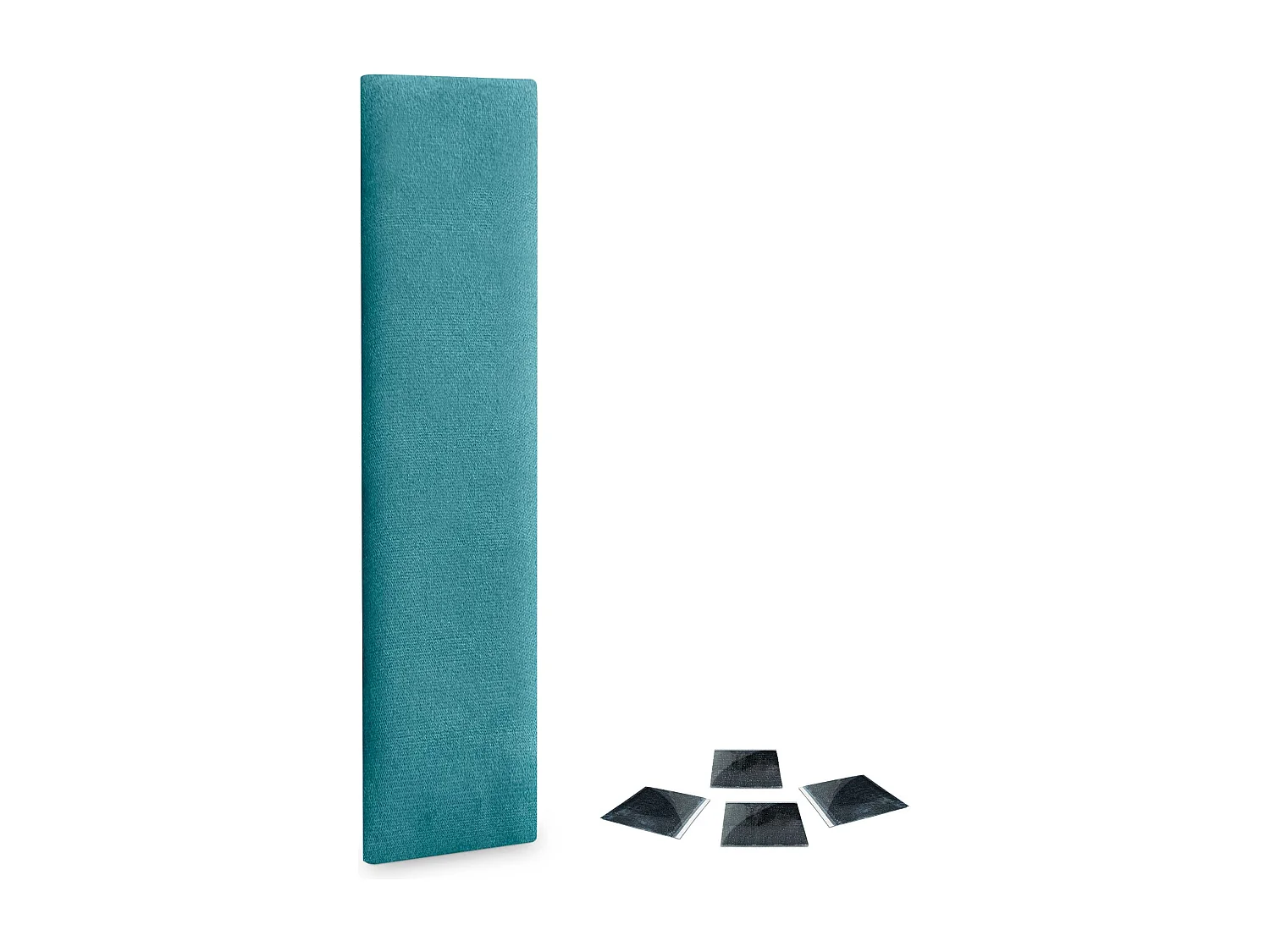 DHOME set van 1 zelfklevend gestoffeerd paneel voor muur, geluidsabsorberend, schokbescherming, hoofdbord (Turquoise, 60x20cm, x1)