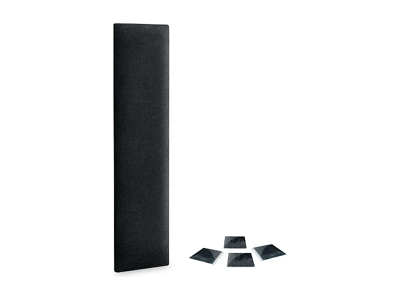 DHOME juego de 1 Panel Tapizado de Tela Autoadhesivos para Pared Acústicos Absorbentes Protección Impactos Cabeceros (Negro, 60x20cm, x1)