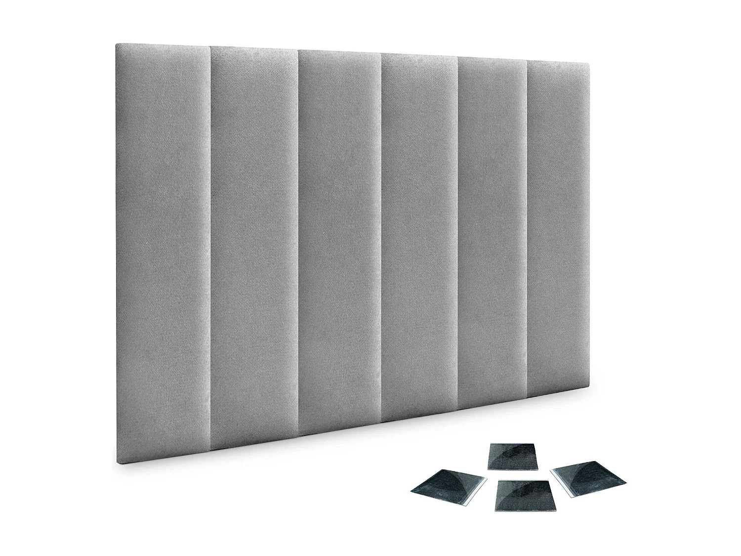 DHOME Lot de 6 Panneaux Rembourrés en Tissu Aqualine Autocollants pour Mur Acoustiques Absorbants Protection contre les Chocs (Gris, 60x20cm, x6)