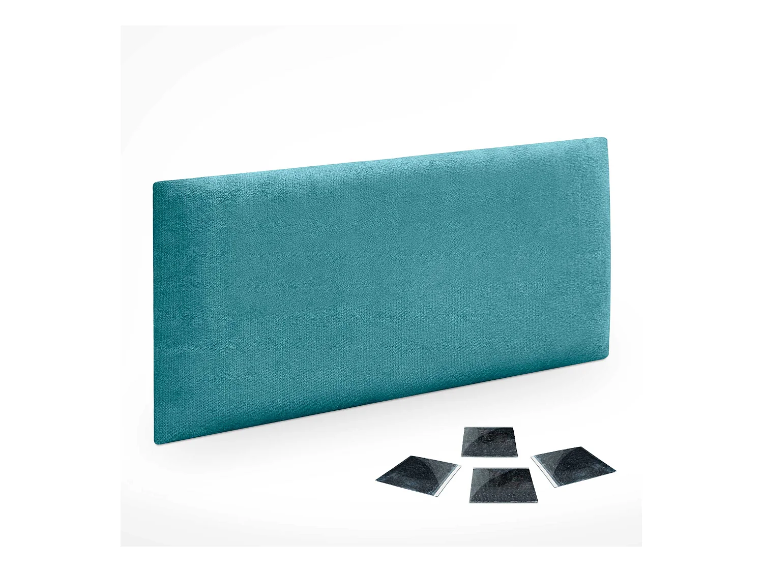 DHOME Lot de 1 Panneaux muraux en tissu auto-adhésifs Panneaux muraux absorbants acoustiques Protection contre les chocs (Turquoise, 50x30cm, x1)