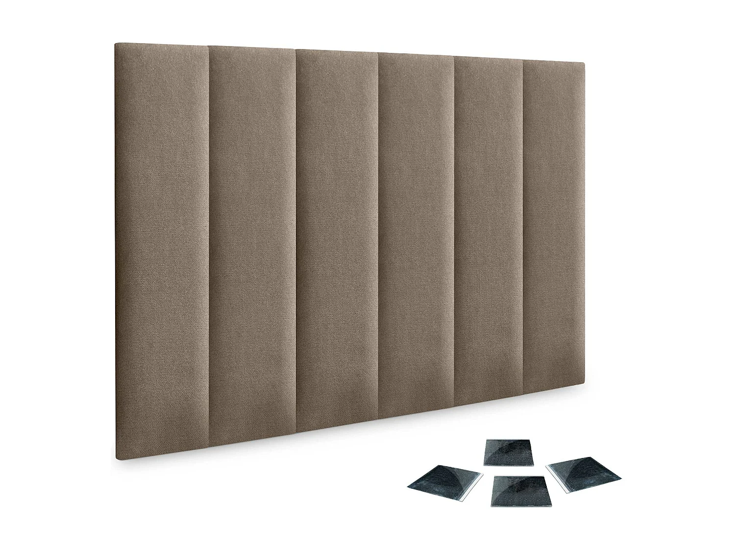 DHOME Conjunto de 6 Painéis de Parede de Tecido Autoadesivo Painéis de Parede Absorventes Acústicos Proteção contra Impactos (Terra, 60x20cm, x6)