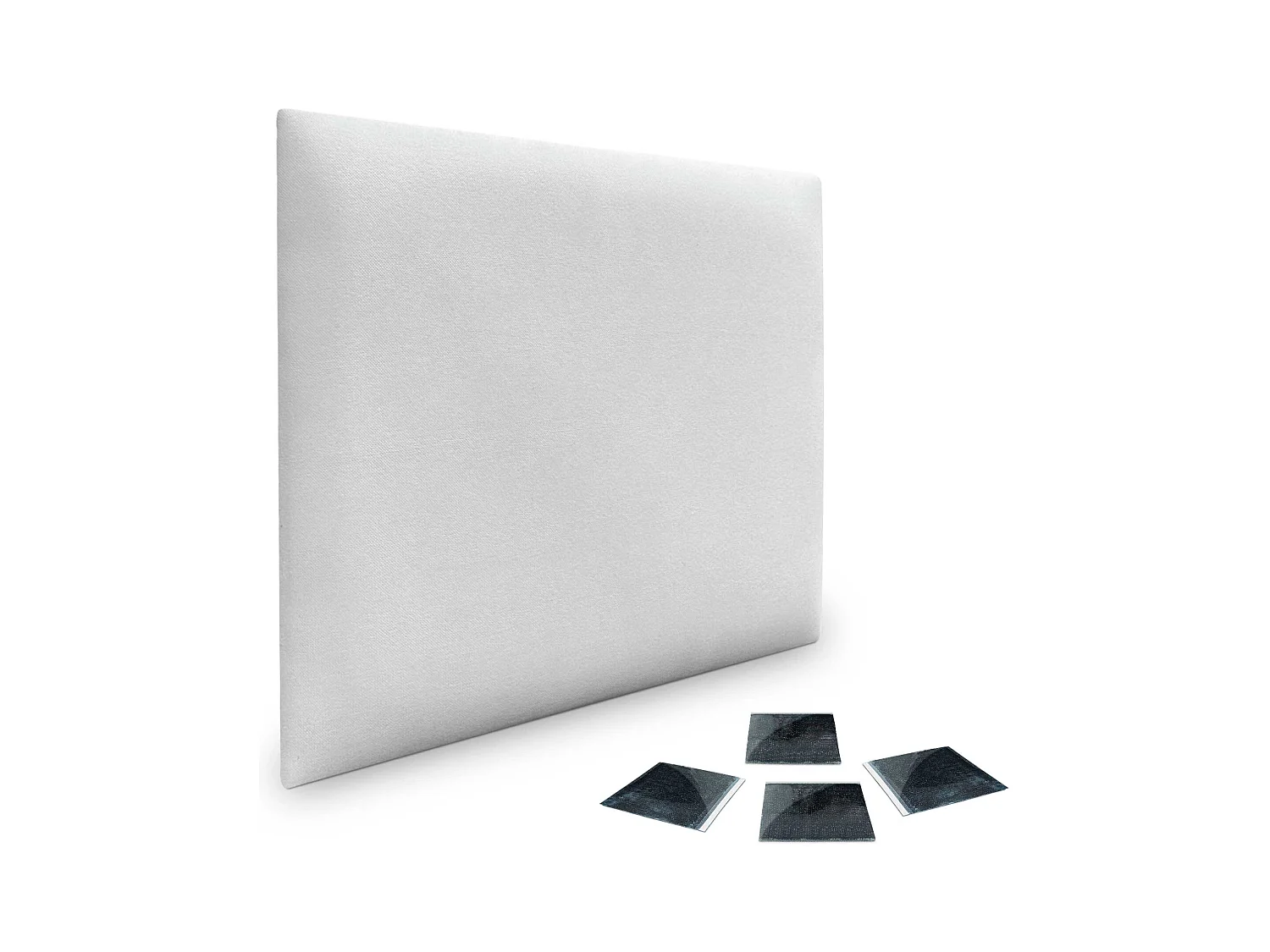 DHOME set van 1 zelfklevend gestoffeerd paneel voor muur, geluidsabsorberend, schokbescherming, hoofdbord (Wit, 60x60cm, x1)