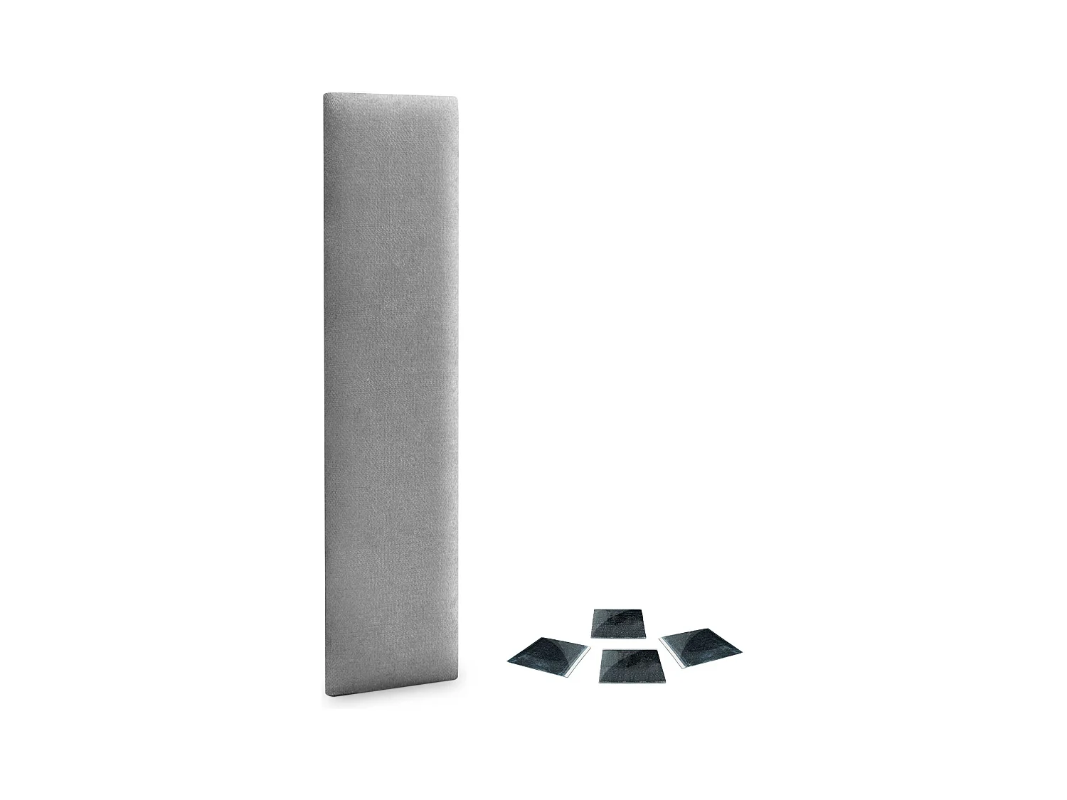 DHOME set van 1 zelfklevend gestoffeerd paneel voor muur, geluidsabsorberend, schokbescherming, hoofdbord (Grijs, 60x20cm, x1)