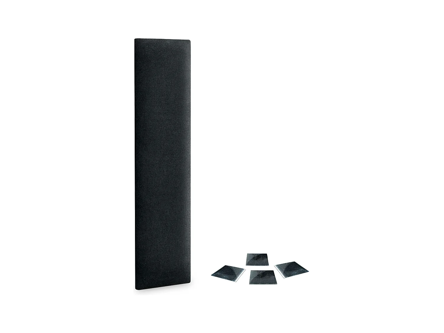 DHOME Set aus 1 Selbstklebendes, gepolstertes Stoffpaneel für Wand, schallabsorbierend, stoßfest, Kopfteil (Schwarz, 60x30cm, x1)