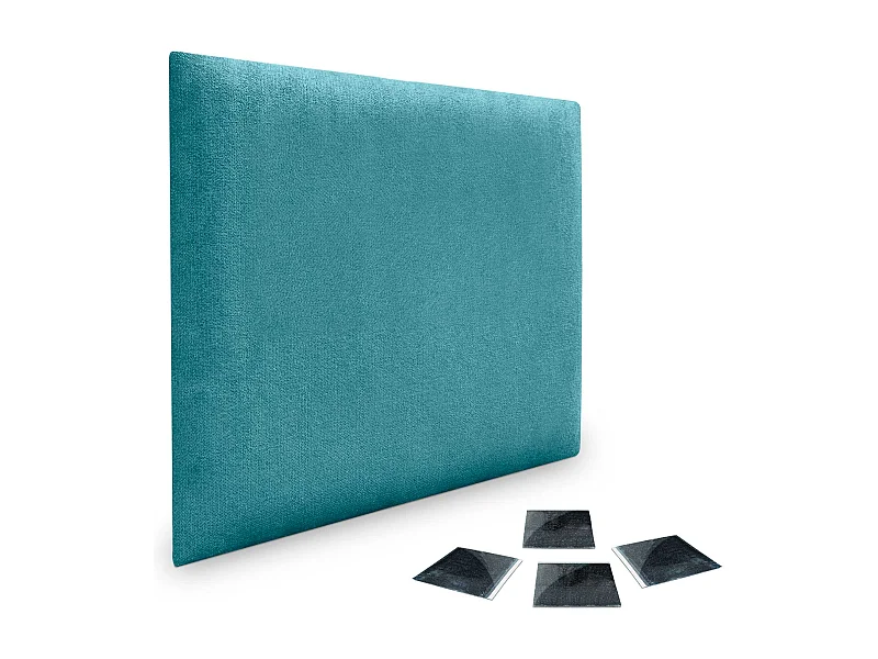 DHOME Lot de 1 Panneaux muraux en tissu auto-adhésifs Panneaux muraux absorbants acoustiques Protection contre les chocs (Turquoise, 60x60cm, x1)