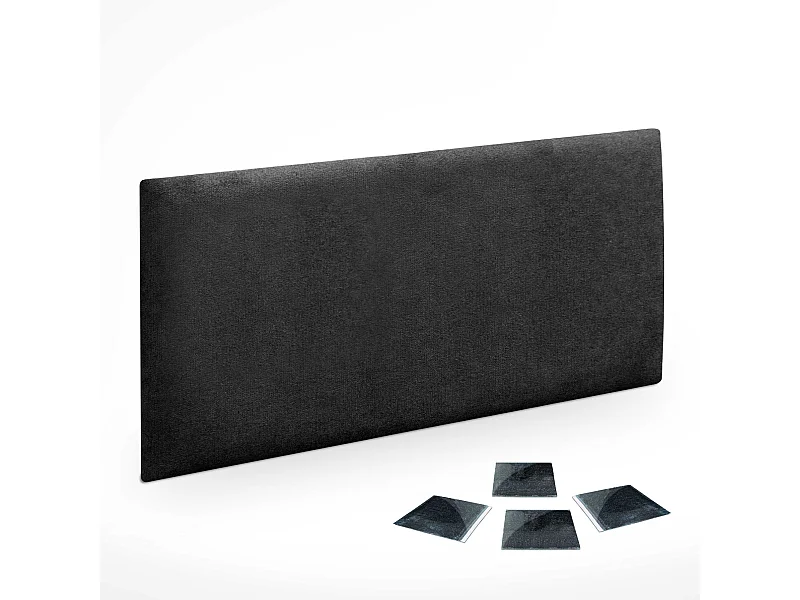 DHOME Set aus 1 Selbstklebendes, gepolstertes Stoffpaneel für Wand, schallabsorbierend, stoßfest, Kopfteil (Schwarz, 50x30cm, x1)