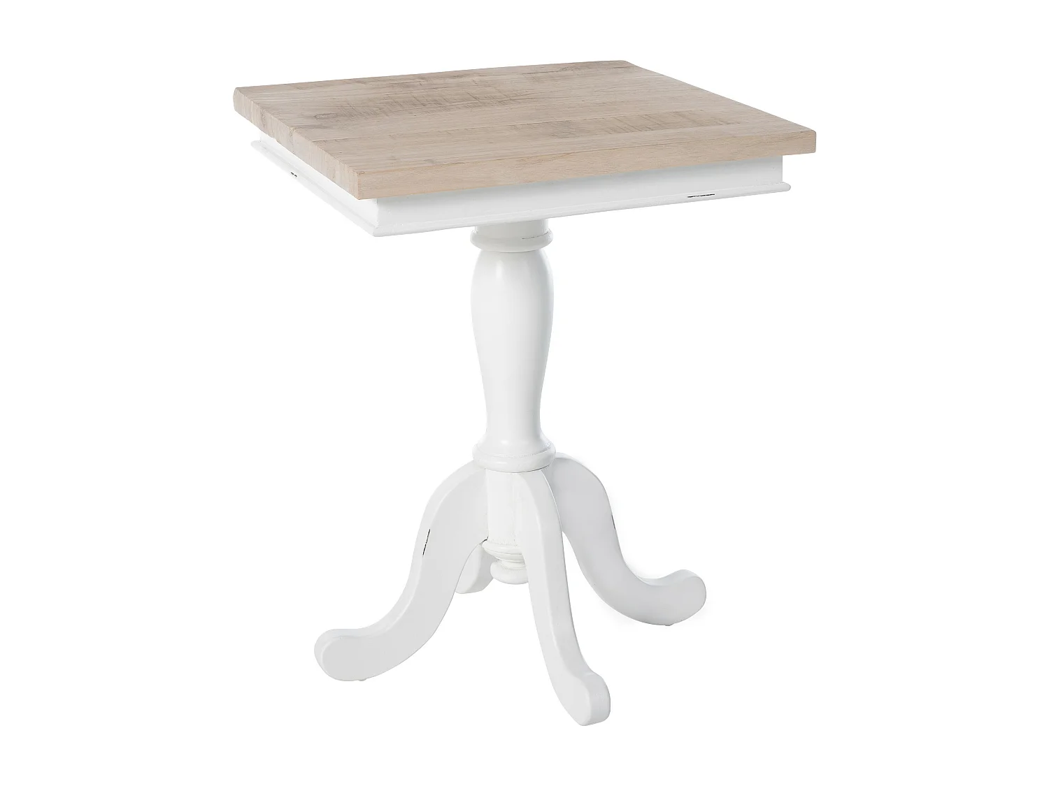 Table d'appoint - carré - Bois - 50 x 50 cm - Nature / Blanc - Goa