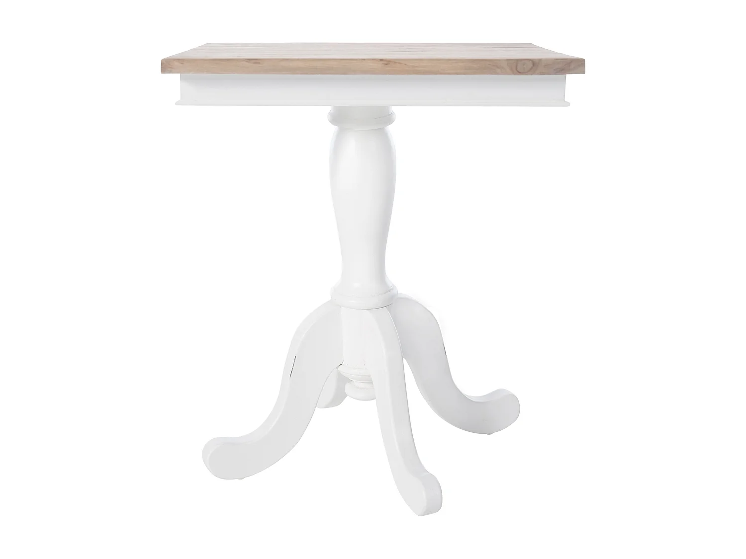 Table d'appoint - carré - Bois - 50 x 50 cm - Nature / Blanc - Goa