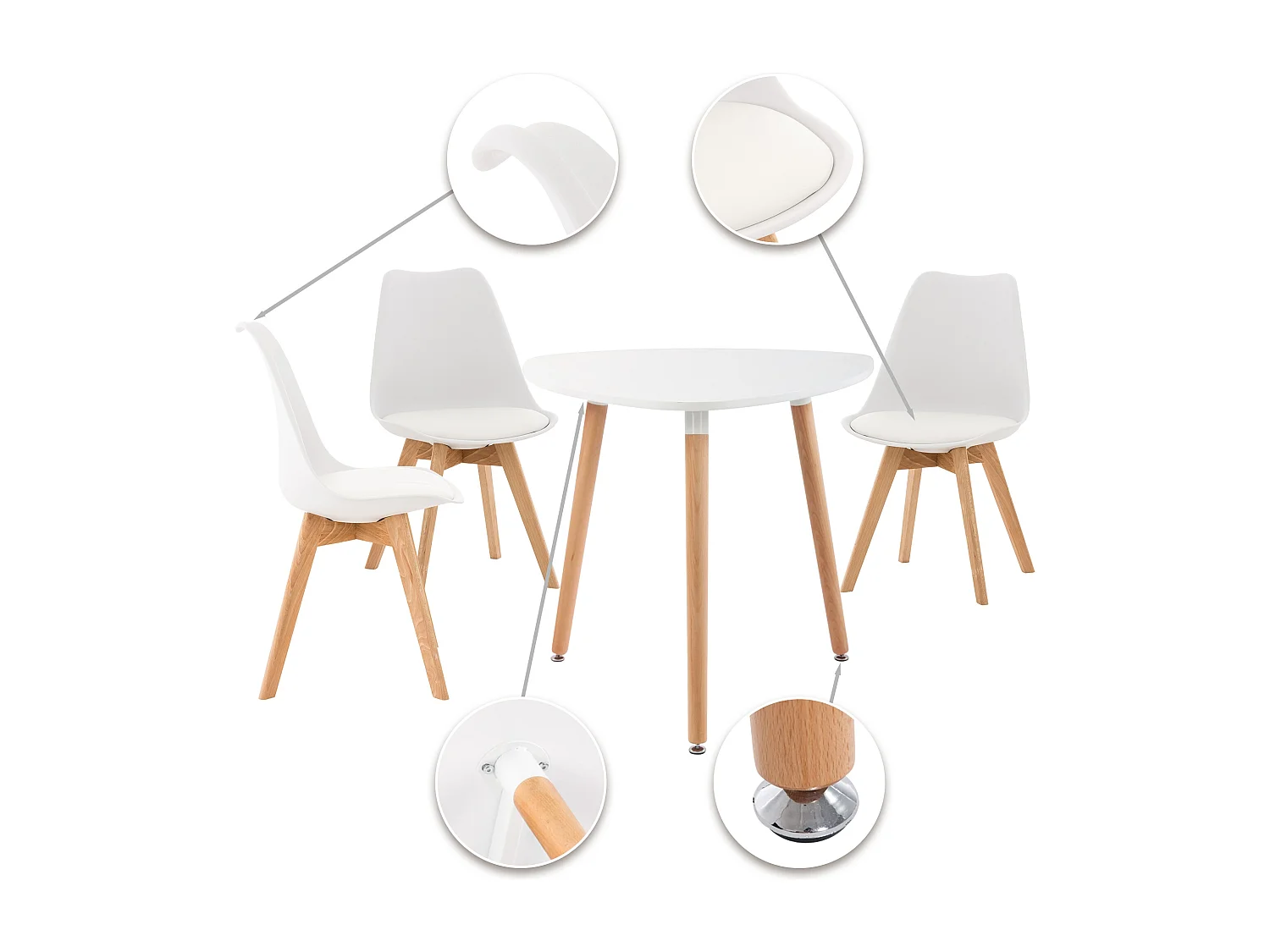 Essgruppe - Tisch + 3 Stühle - Libanera