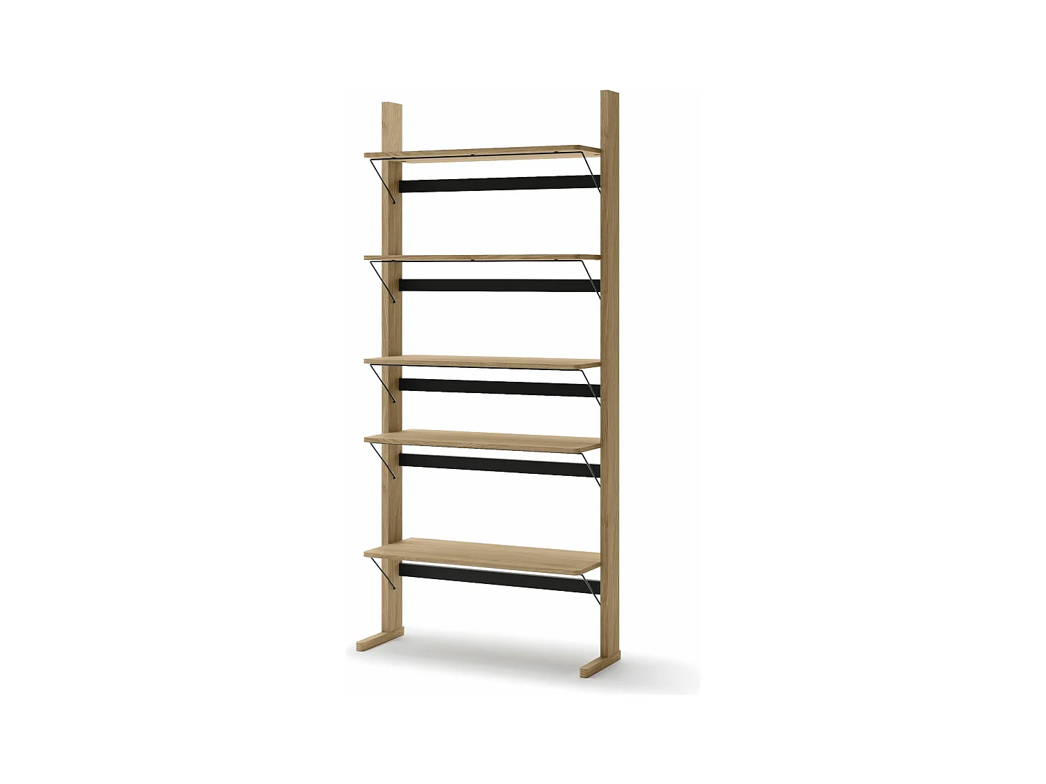 Bibliothèque haute - 88 cm - couleur chêne huilé - OLLIE