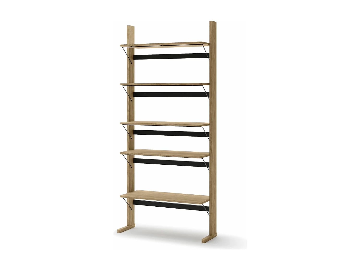 Bibliothèque haute - 88 cm - couleur chêne huilé - OLLIE