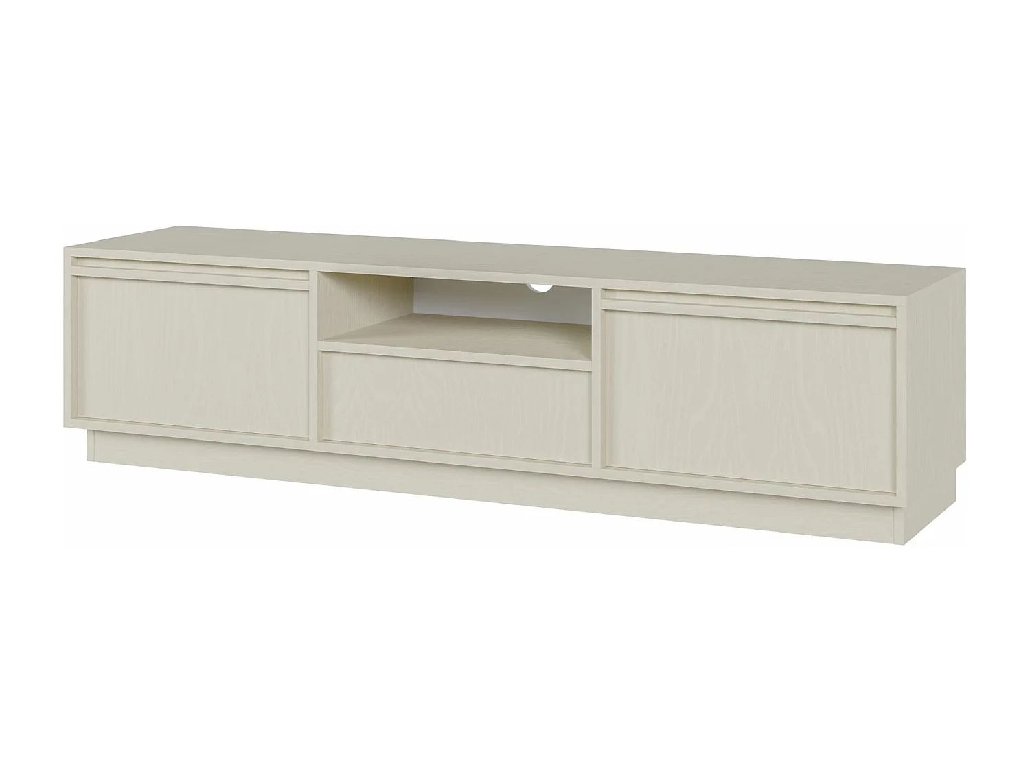 Meuble TV 3 portes avec 3 tiroirs - 154 cm - beige - EVO