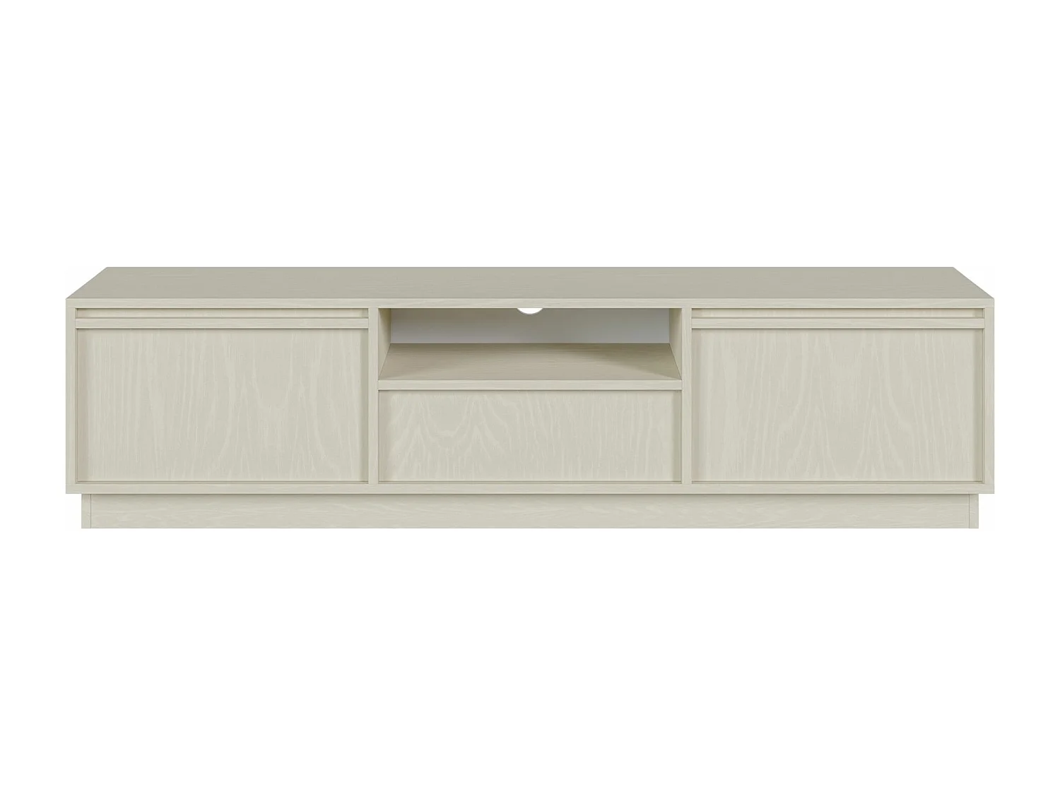 Meuble TV 3 portes avec 3 tiroirs - 154 cm - beige - EVO