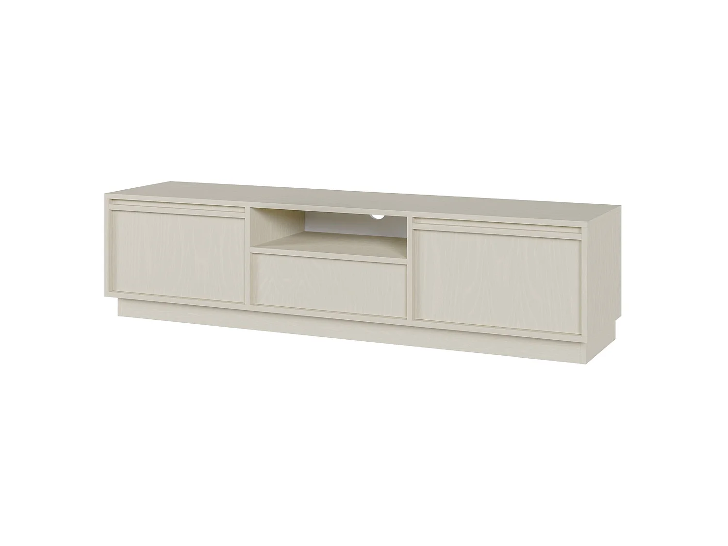 Mueble TV 3 puertas con 3 cajones - 154 cm - beige - EVO
