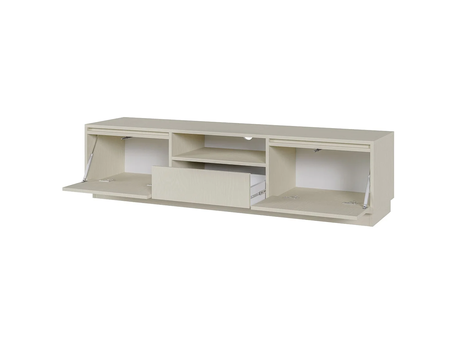 Mueble TV 3 puertas con 3 cajones - 154 cm - beige - EVO