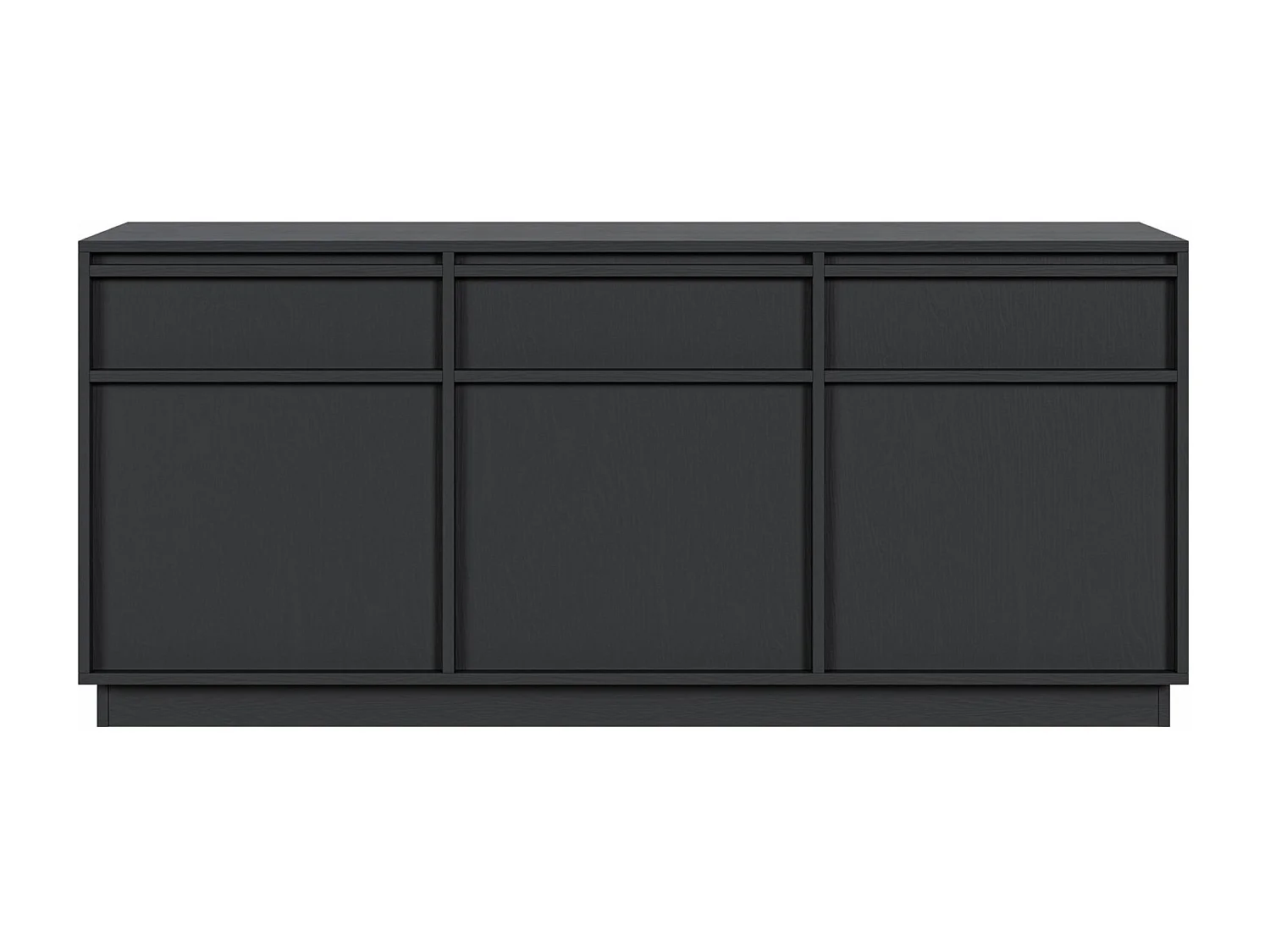 3-deurs dressoir met 3 laden - 154 cm - zwart grafiet - EVO