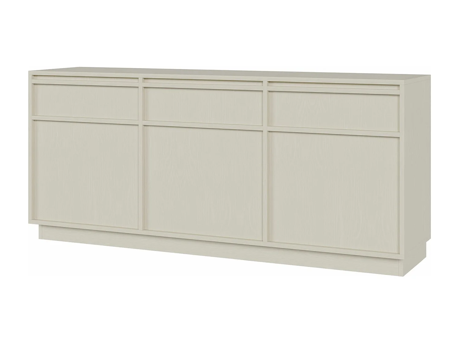 Buffet 3 portes avec 3 tiroirs - 154 cm - beige - EVO