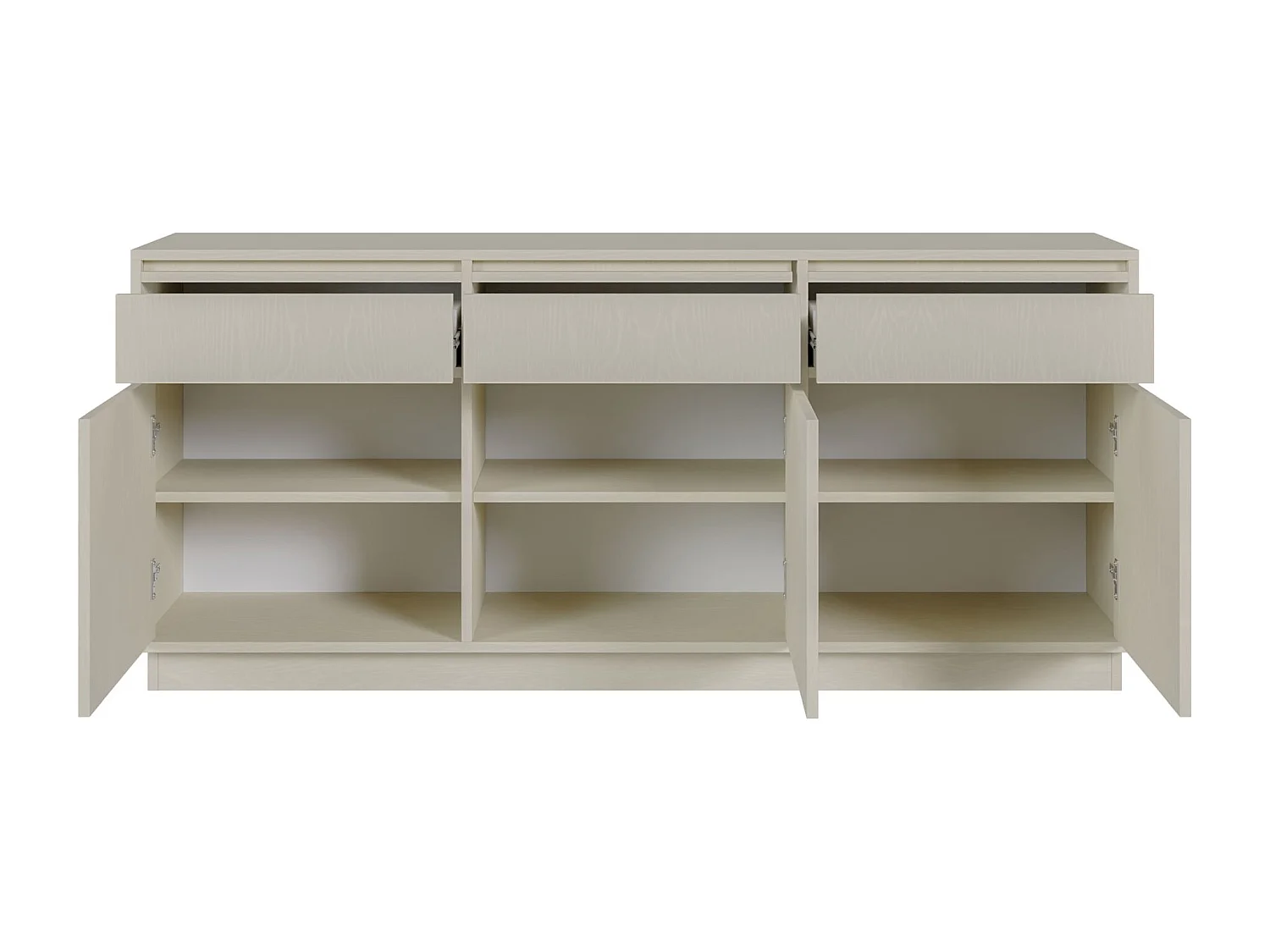 Buffet 3 portes avec 3 tiroirs - 154 cm - beige - EVO