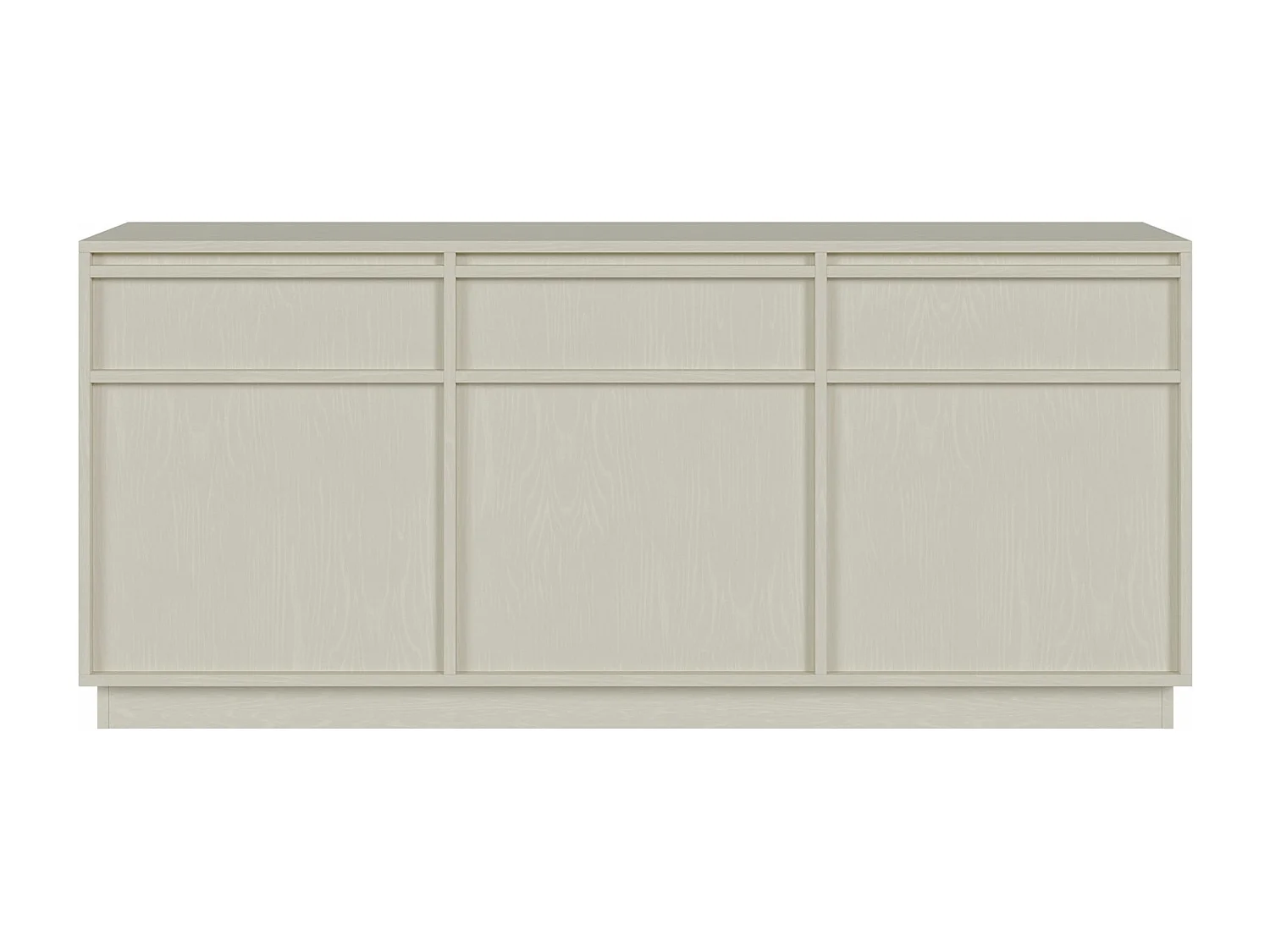 Buffet 3 portes avec 3 tiroirs - 154 cm - beige - EVO