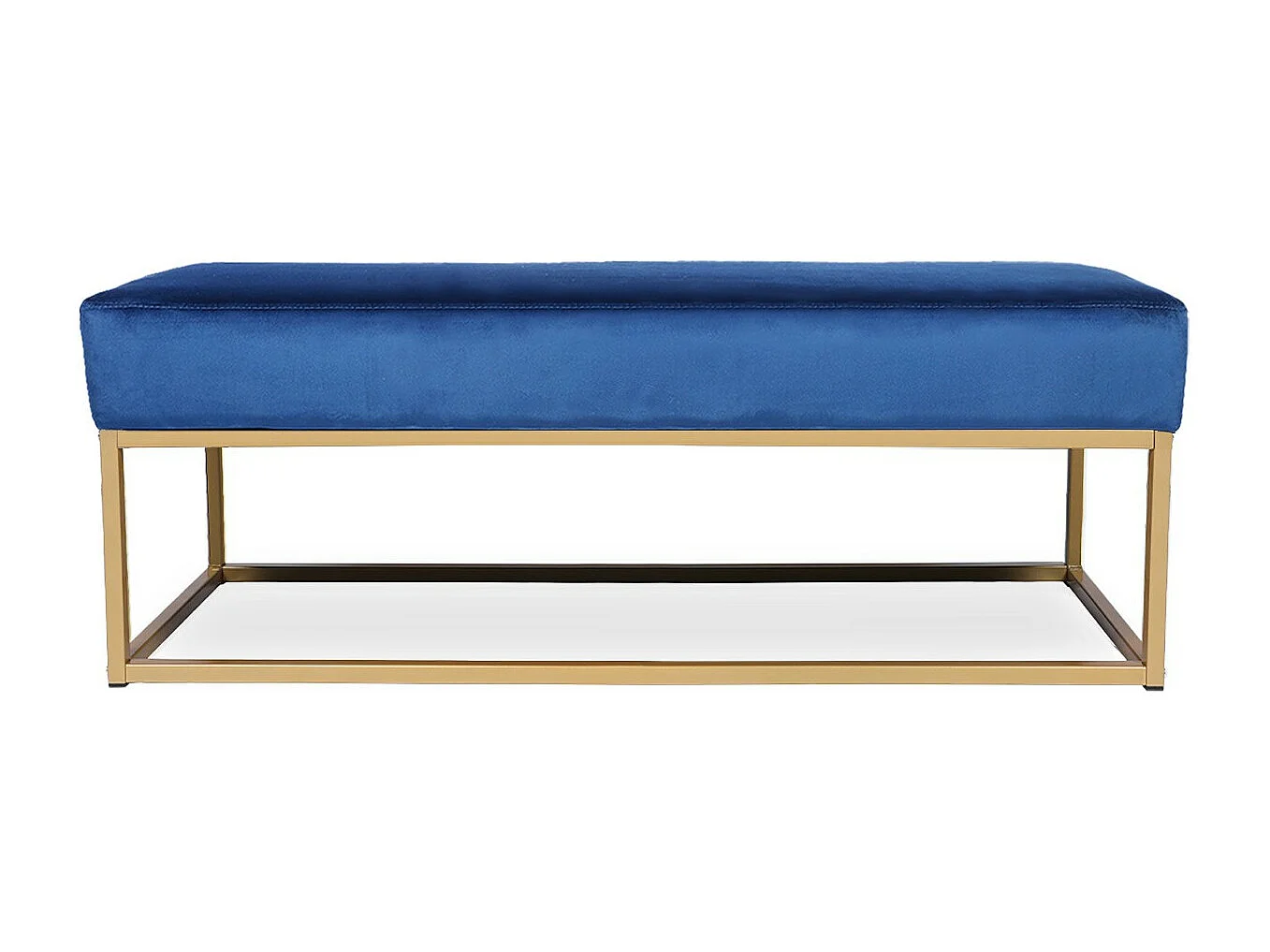Banquette Clarisse velours bleu pieds doré