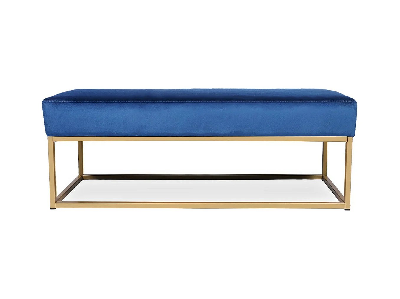 Banquette Clarisse velours bleu pieds doré