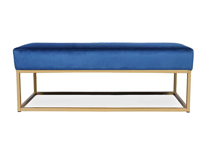 Banquette Clarisse velours bleu pieds doré
