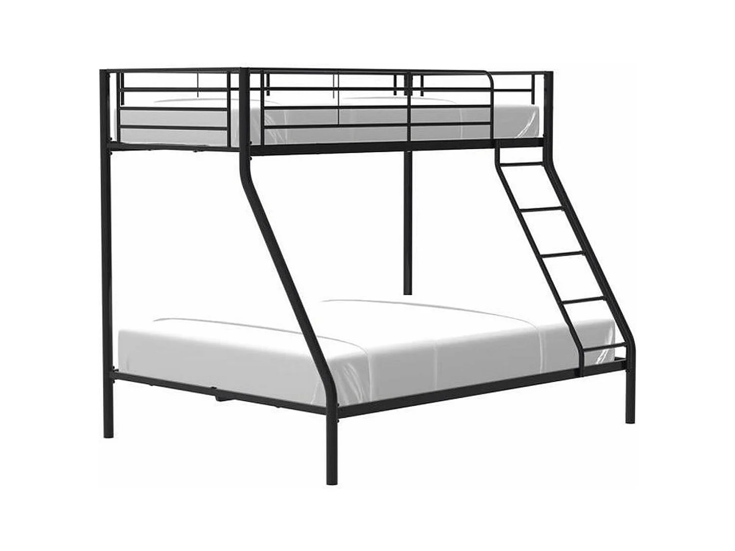 Lits superposés BRUCE en métal noir avec sommiers inclus 90/140 x 190 cm