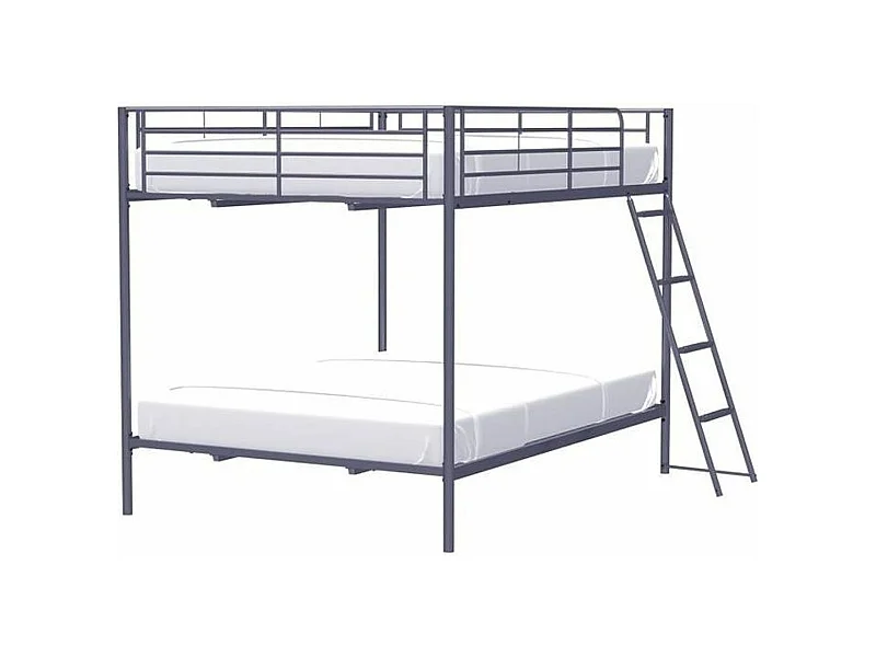 Etagenbett aus dunkelgrauem Metall ALICE - 2 x 140 x 190 cm - Lattenroste inklusive