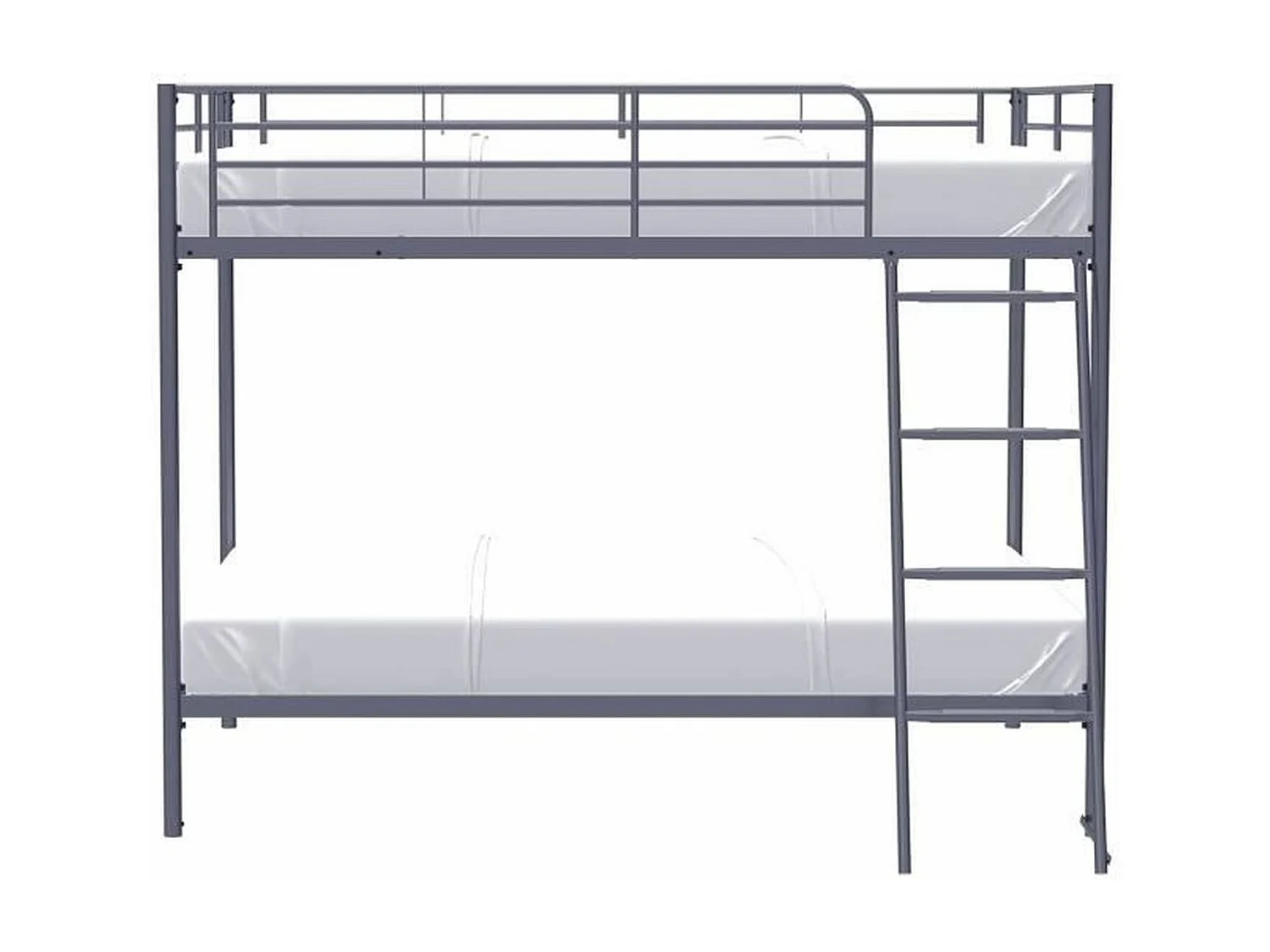 Stapelbed van donkergrijs metaal ALICE - 2 x 140 x 190 cm - Lattenbodems inbegrepen