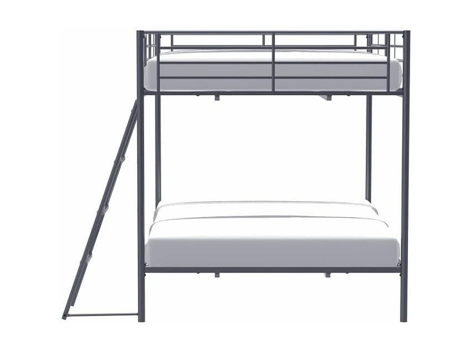 Stapelbed van donkergrijs metaal ALICE - 2 x 140 x 190 cm - Lattenbodems inbegrepen