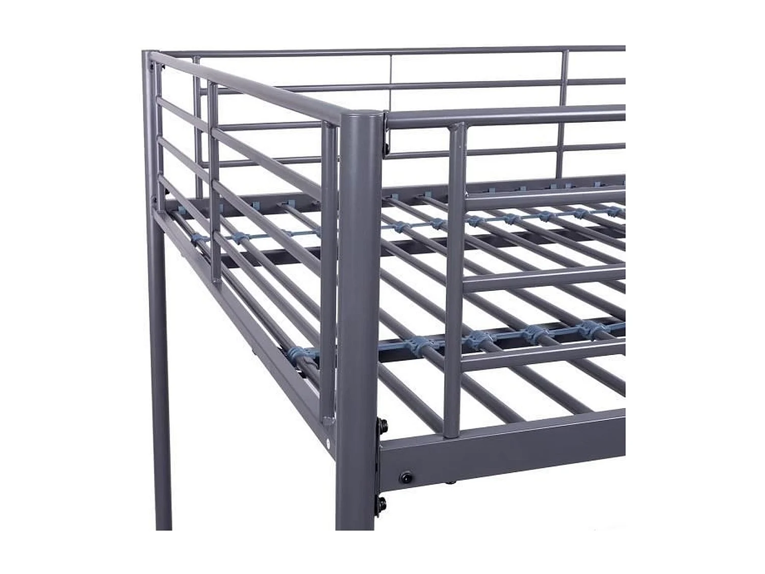 Stapelbed van donkergrijs metaal ALICE - 2 x 140 x 190 cm - Lattenbodems inbegrepen