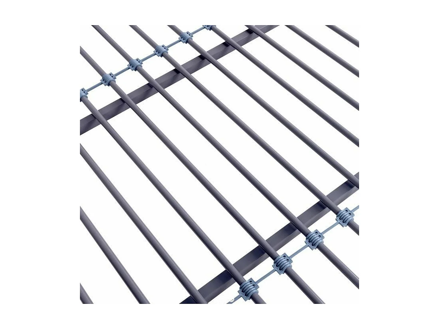 Stapelbed van donkergrijs metaal ALICE - 2 x 140 x 190 cm - Lattenbodems inbegrepen