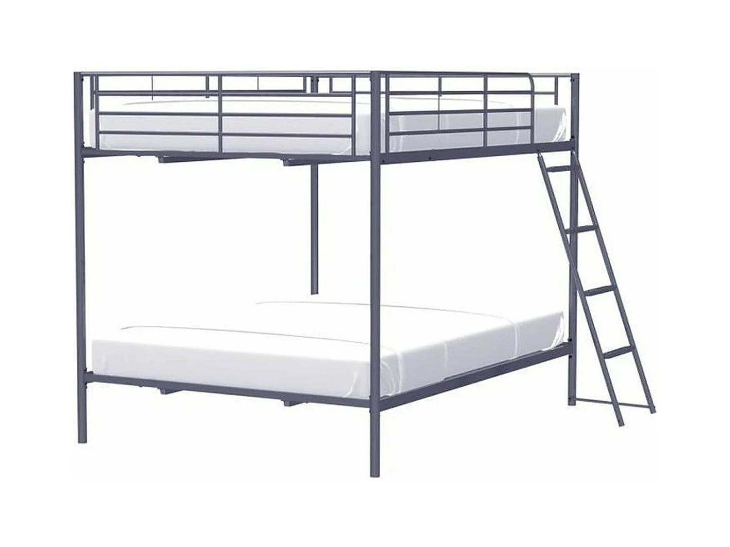 Lits superposés en métal dark grey ALICE avec sommiers inclus 2 x 140 x 190 cm