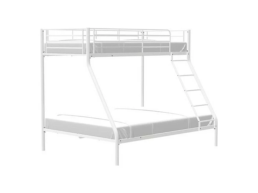 Lits superposés BRUCE BRUCE - Blanc - Métal - 90/140 x 190 cm - Sommiers inclus