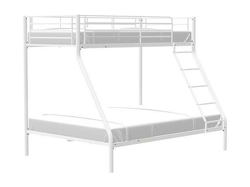 Stapelbedden BRUCE BRUCE - Wit - Metaal - 90/140 x 190 cm - Lattenbodems inbegrepen