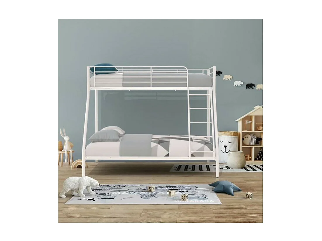 Stapelbedden BRUCE BRUCE - Wit - Metaal - 90/140 x 190 cm - Lattenbodems inbegrepen