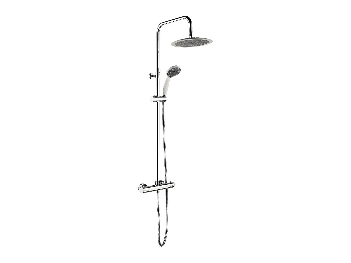 Color colonne de douche chromée et blanche avec thermostatique - Essebagno