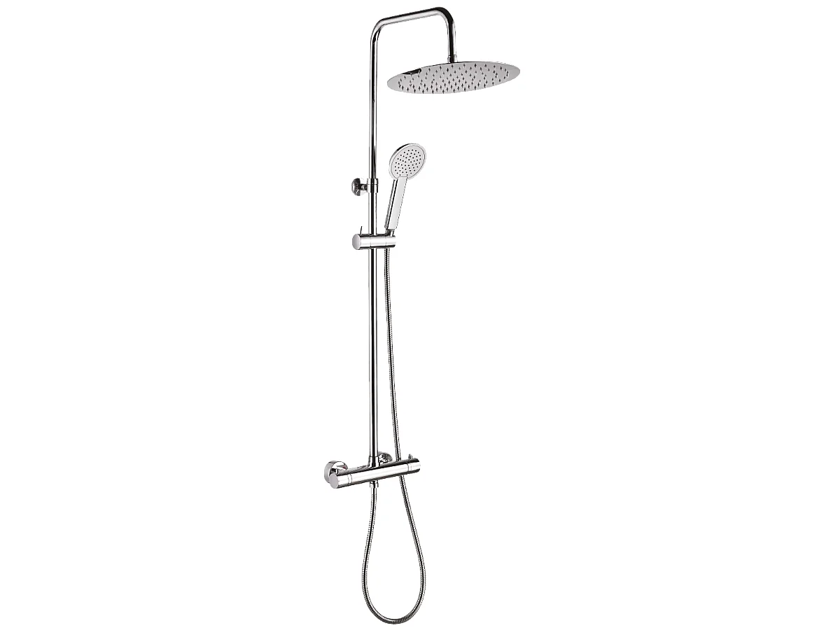 Loundge columna de ducha cromada con mando termostático Essebagno