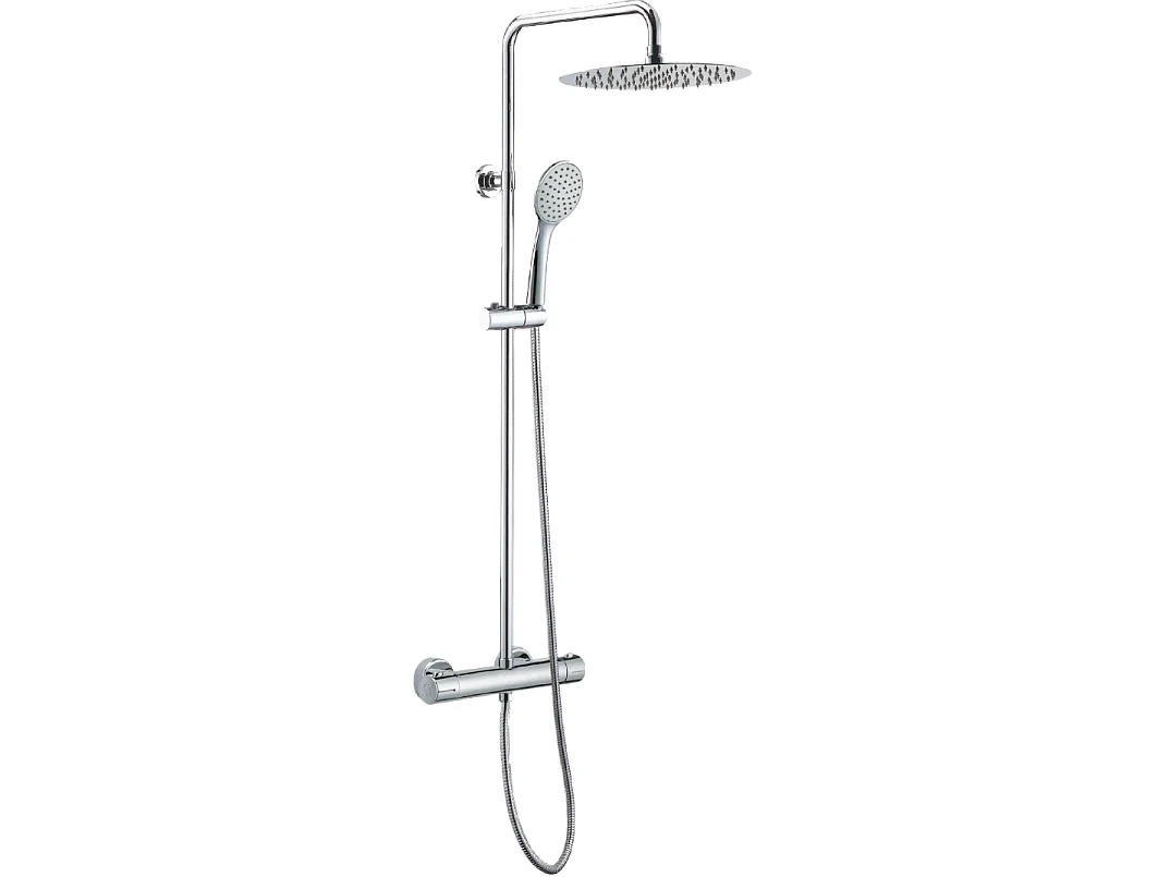 Allure columna de ducha cromada con mando termostático Essebagno